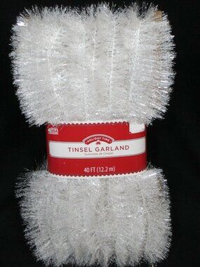 40' feet Non-Lit White Christmas Soft Garland Inside Outside Holiday Time